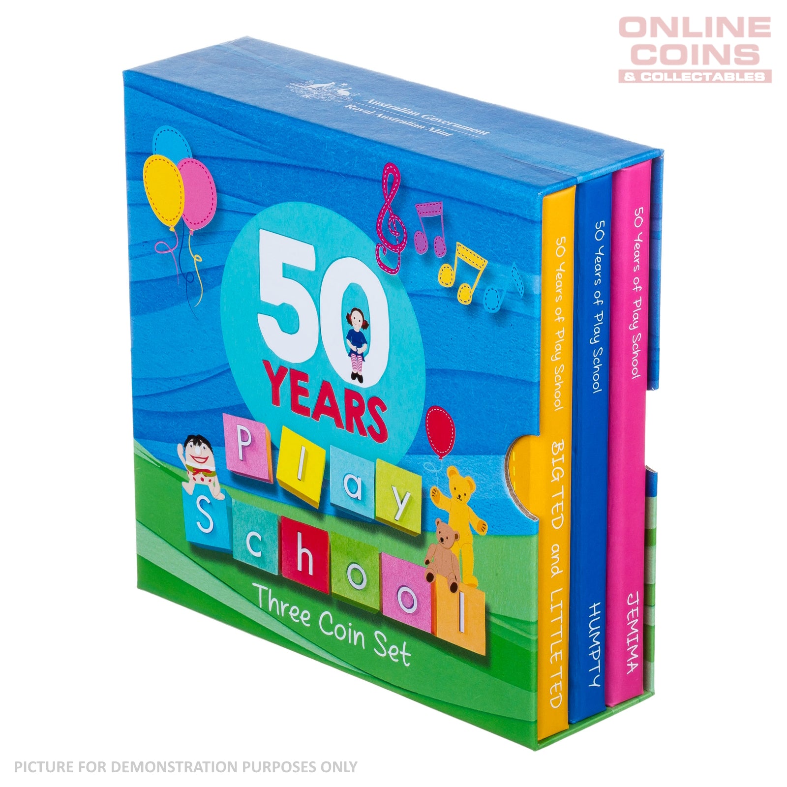 2016 50c Coloured Uncirculated Carded Coin - 50th Anniversary of Play School Books